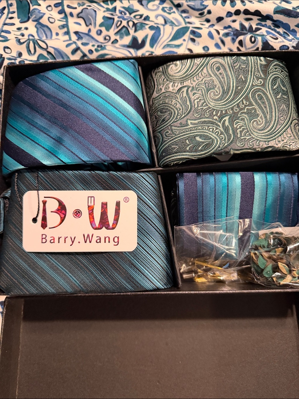 Teal & Navy Men's Tie Gift Set